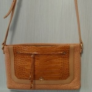 Etienne Aigner crossbody bag color peach orange leather new no tag In good condi